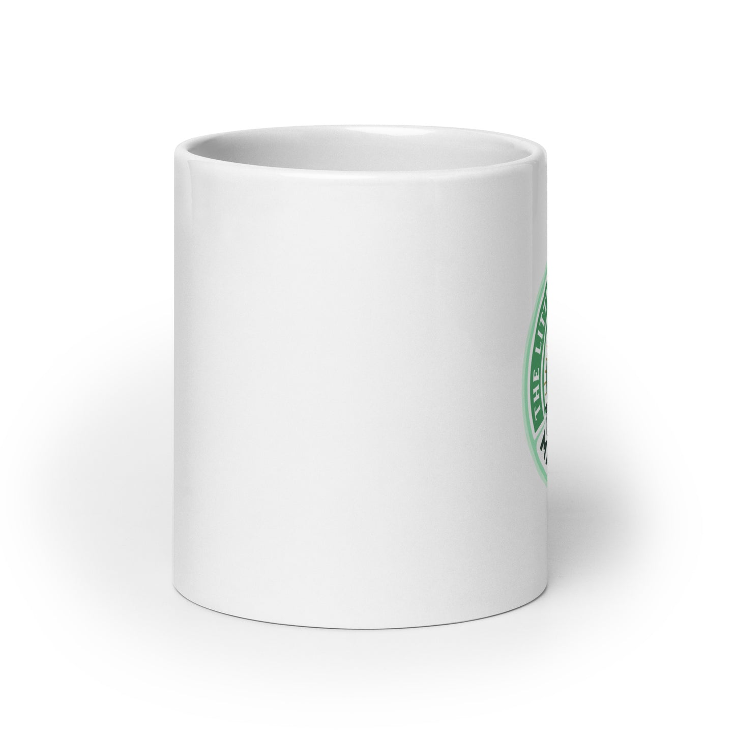 White glossy mug The Little Green Wagon Tractor