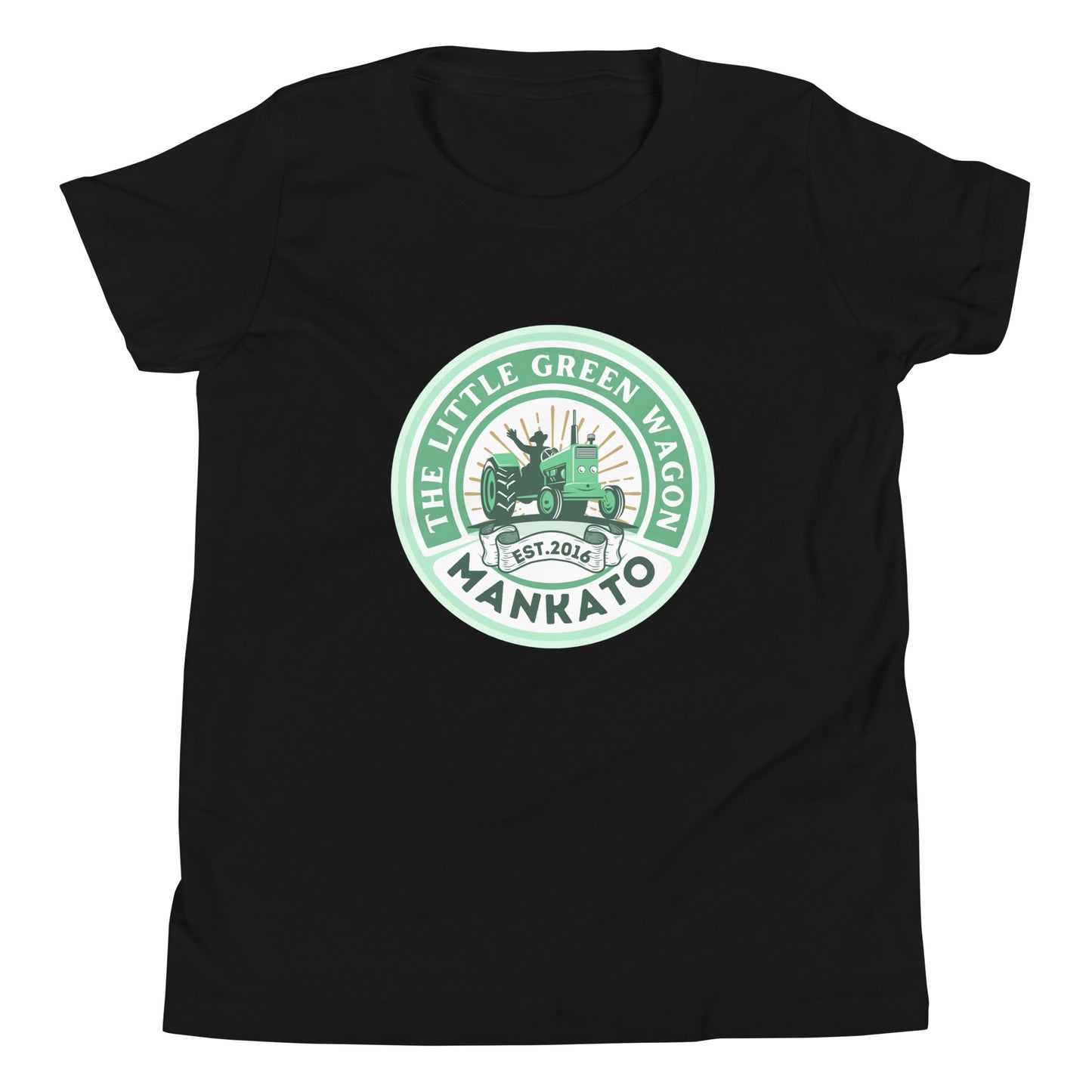 Youth Short Sleeve T-Shirt The Little Green Wagon Tractor