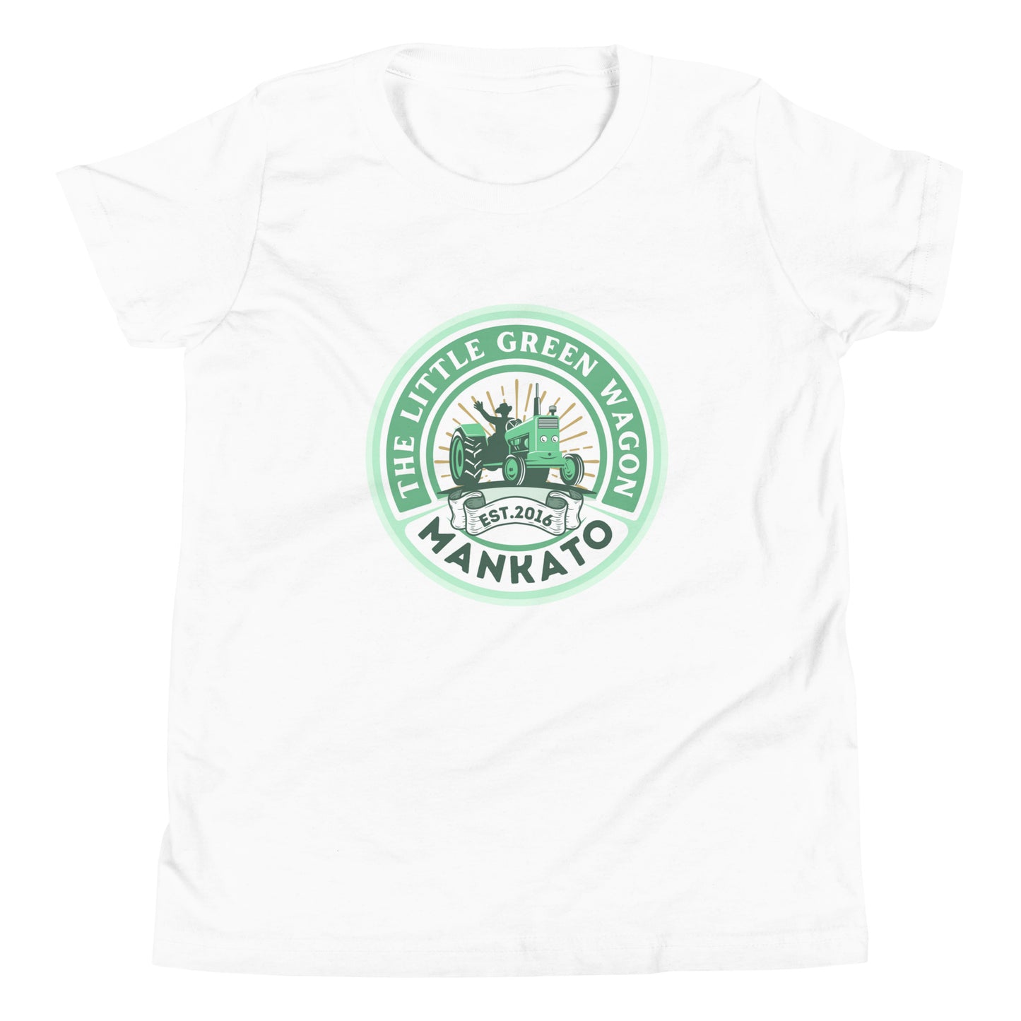 Youth Short Sleeve T-Shirt The Little Green Wagon Tractor